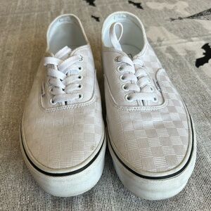 White checkered vans sneakers